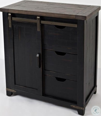 Madison County Vintage Black 32" Barn Door Accent Cabinet from Jofran | Coleman Furniture