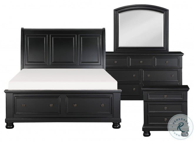 Laurelin Black Sleigh Storage Bedroom Set From Homelegance Coleman Furniture