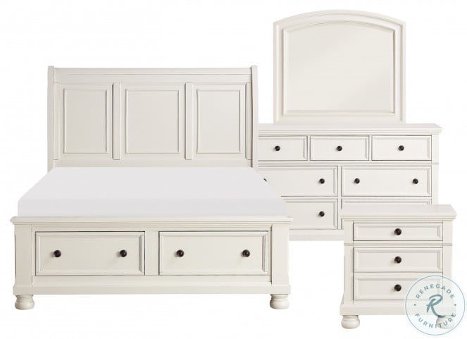 Laurelin White Sleigh Storage Bedroom Set From Homelegance Coleman Furniture