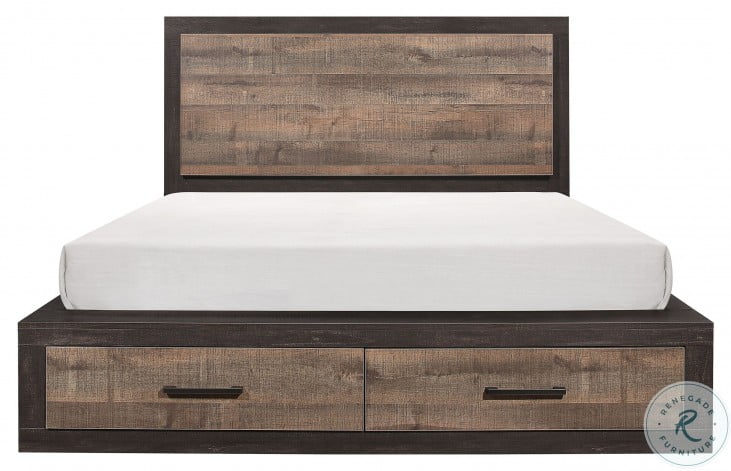 Miter Mahogany And Ebony Cal King Platform Storage Bed From Homelegance Coleman Furniture