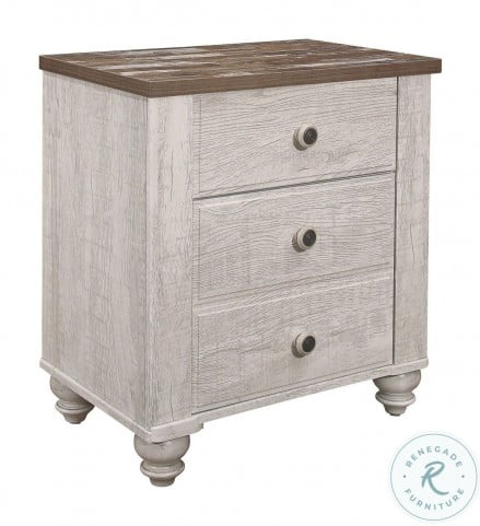 Nashville Antique White And Brown Nightstand From Homelegance Coleman Furniture