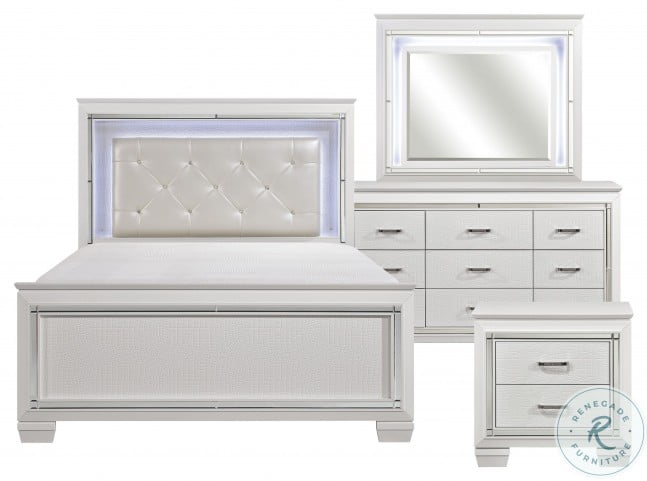 Allura White Upholstered Panel Bedroom Set from ...