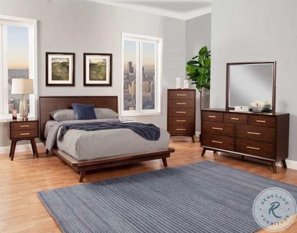 Gramercy Walnut Platform Bedroom Set from Alpine | Coleman ...