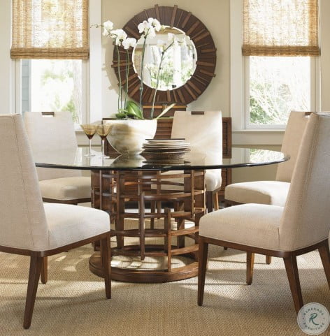 Island Fusion 72 Meridian Round Glass Dining Room Set From Tommy Bahama Coleman Furniture