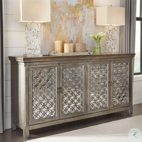 Eclectic Living White And Brushed Gray 4 Door Accent Cabinet From Liberty Coleman Furniture