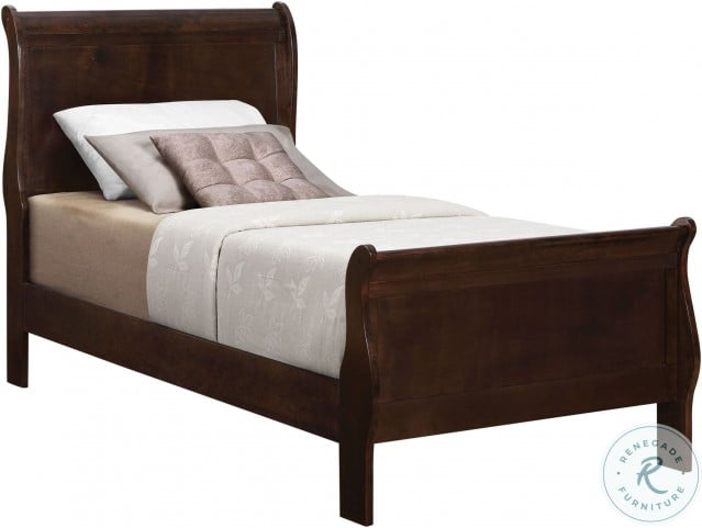 Louis Philippe Cappuccino Twin Sleigh Bed From Coaster 202411t Coleman Furniture