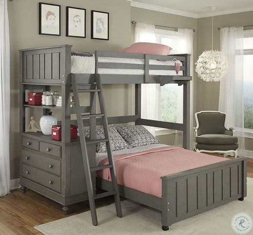 Lake House Stone Twin Loft Bed with Full Lower Bed from NE ...