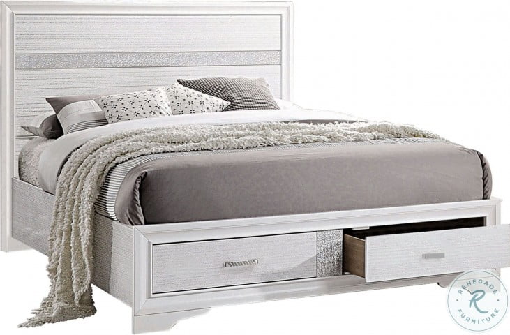 Miranda White King Storage Platform Bed From Coaster Coleman Furniture