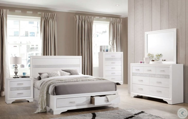 Miranda White Storage Platform Bedroom Set From Coaster Coleman Furniture