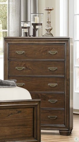 Leavitt Brown Cherry Upholstered Panel Bedroom Set from ...