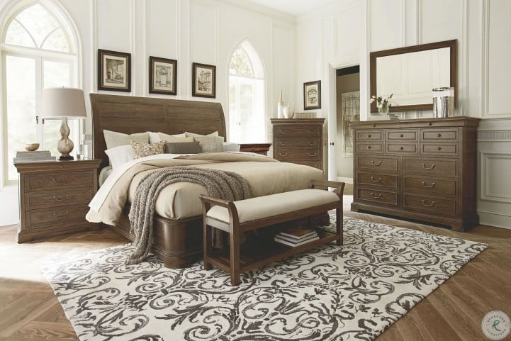 St Germain Distressed Foxtail Sleigh Bedroom Set From Art Coleman Furniture