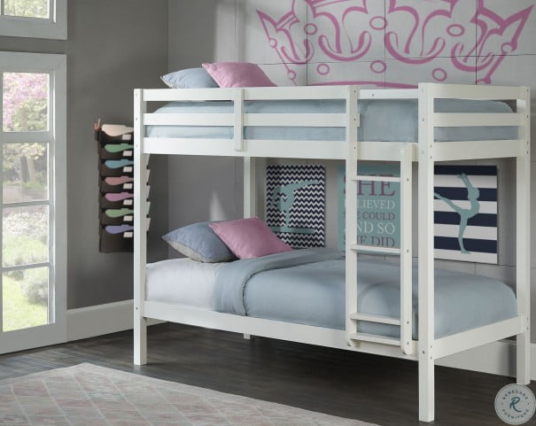 Caspain White Twin Over Twin Bunk Bed From Ne Kids Coleman Furniture