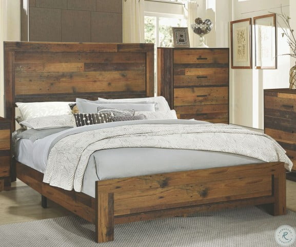 Sidney Rustic Pine Panel Bedroom Set From Coaster Coleman Furniture