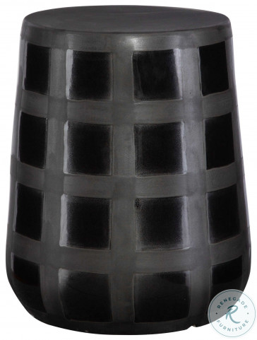 Patchwork Gloss And Matte Black Garden Stool From Uttermost | Coleman ...