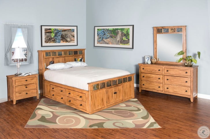 Sedona Rustic Oak Storage Bedroom Set from Sunny Designs | Coleman Furniture
