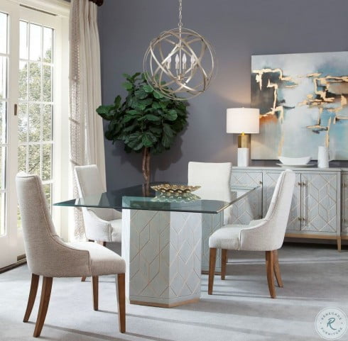 Metro Oyster White And Bronzed Metal Server from Bassett Mirror | Coleman Furniture