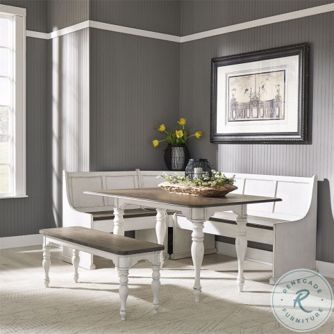 Magnolia Manor Antique White Nook Rectangular Dining Room Set From Liberty Coleman Furniture