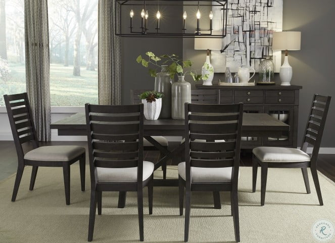 Atwood Creek Wirebrushed Espresso Extendable Trestle Dining Room Set