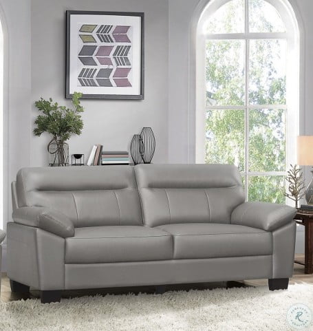 Denizen Gray Leather Sofa From Homelegance Coleman Furniture