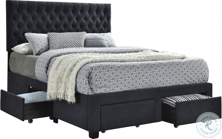 Soledad Gray Upholstered Queen Storage Platform Bed From Coaster Coleman Furniture