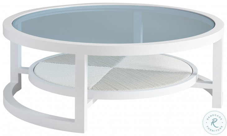 Ocean Breeze Promenade White Outdoor Round Cocktail Table From Tommy Bahama | Coleman Furniture