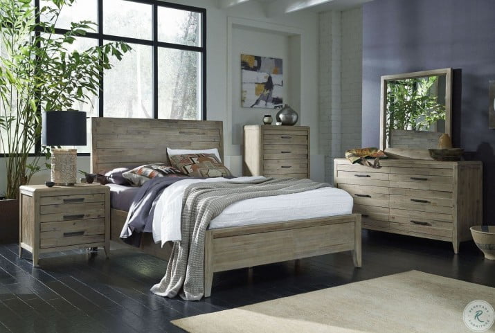 Casablanca Wire Brushed Horizontal Slat Panel Bedroom Set From Casana Coleman Furniture