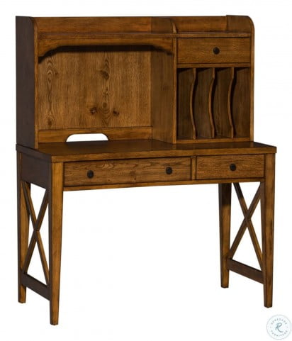 Hearthstone Rustic Oak Writing Desk With Hutch From Liberty Coleman Furniture