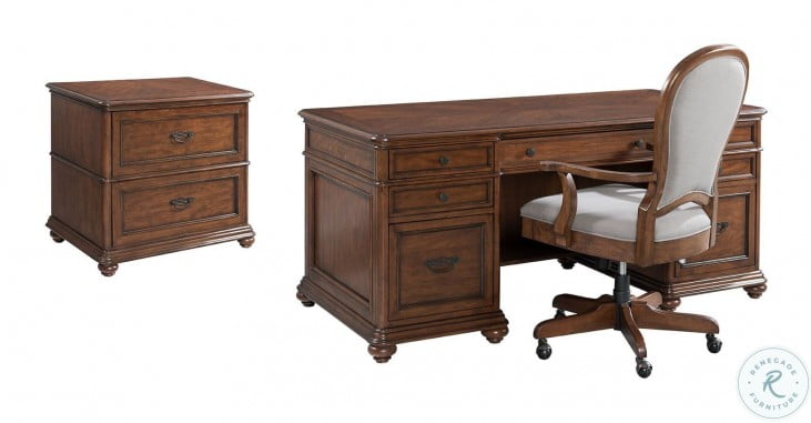 Clinton Hill Classic Cherry Executive Home Office Set From Riverside Furniture Coleman Furniture