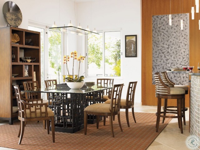 Ocean Club South Seas Rectangular Glass Dining Table From Tommy Bahama Coleman Furniture