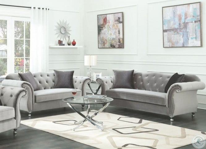 Frostine Silver Velvet Living Room Set From Coaster Coleman Furniture It's been a long time in the making since i simply couldn't decide which sofa to go for: frostine silver velvet living room set