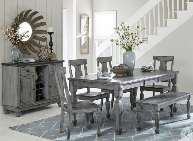 Fulbright Gray Rub Through Extendable Dining Room Set From Homelegance Coleman Furniture
