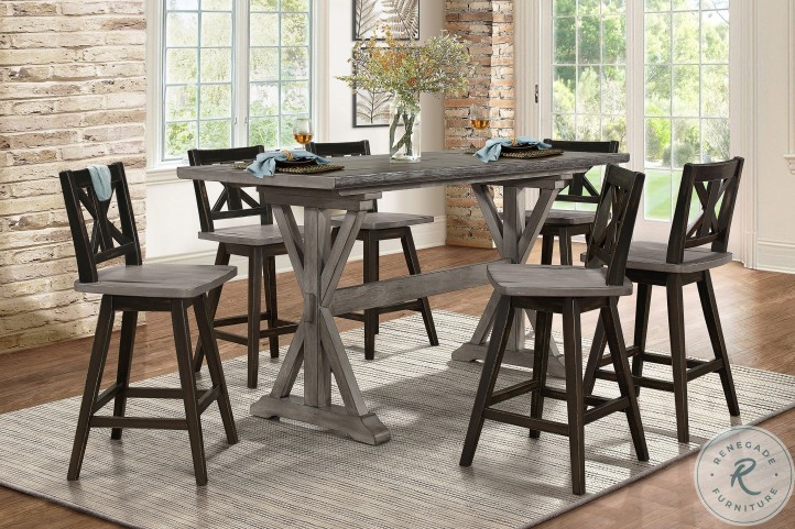 Amsonia Gray Counter Height Dining Room Set From Homelegance Homegallerystore Com 5602 36