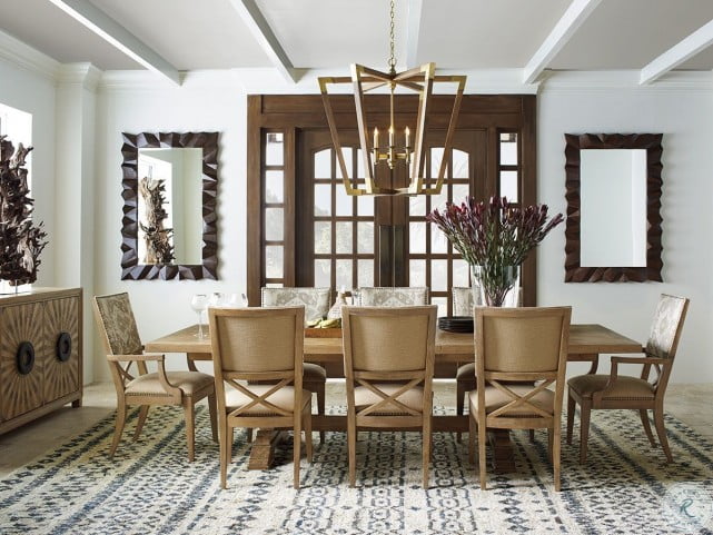 Los Altos Natural Oak Stain Farmington Extendable Rectangular Dining Room Set From Tommy Bahama Coleman Furniture