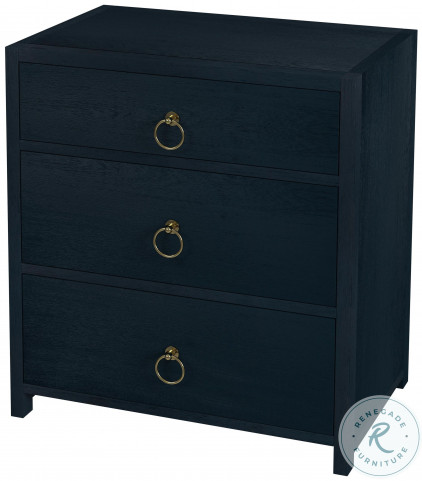 Lark Navy Blue 3 Drawer Nightstand From Butler | Coleman Furniture