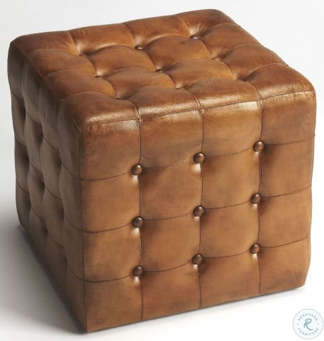 Leon Brown Leather Ottoman From Butler Coleman Furniture
