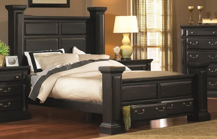 Torreon Antique Black Poster Storage Bedroom Set from Progressive ...
