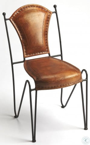 coriander iron leather side chair from butler coleman furniture