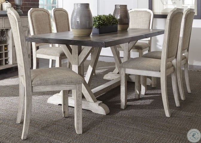 Willowrun Rustic White Trestle Dining Room Set From Liberty Coleman Furniture