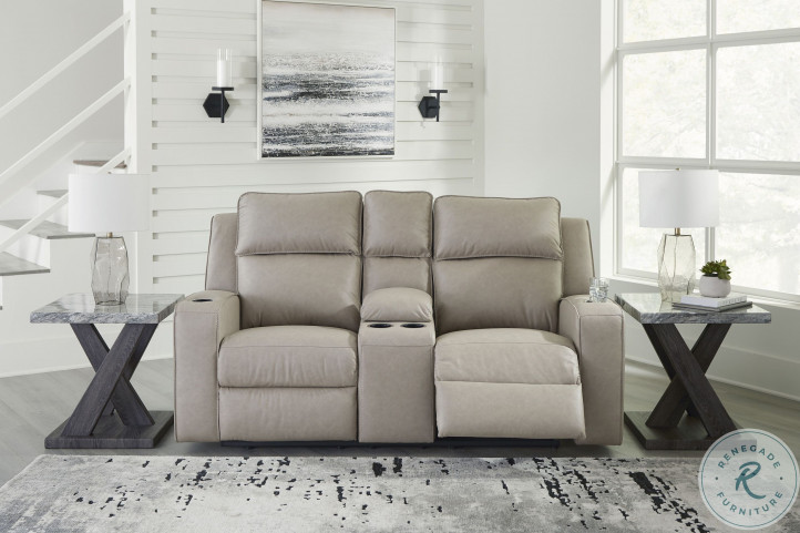 Lavenhorne - Pebble - Dbl Rec Loveseat W/Console