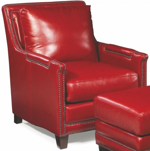 Red Leather Chair With Ottoman