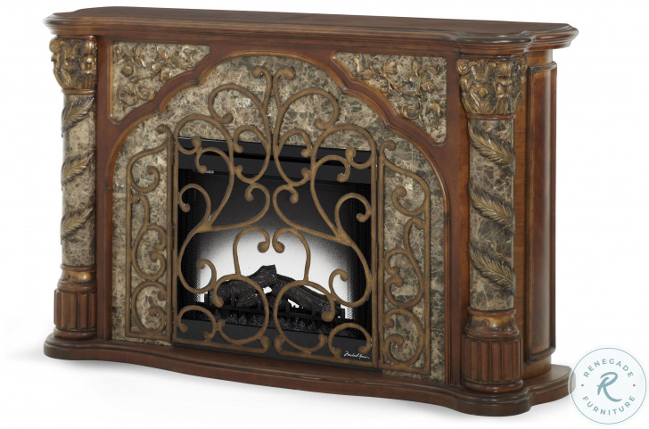 Villa Valencia Wood Top Fireplace from Aico (72220-55) | Coleman Furniture