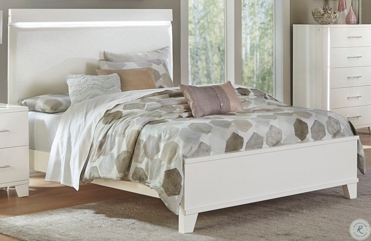 Kerren White High Gloss Platform Bedroom Set From Homelegance