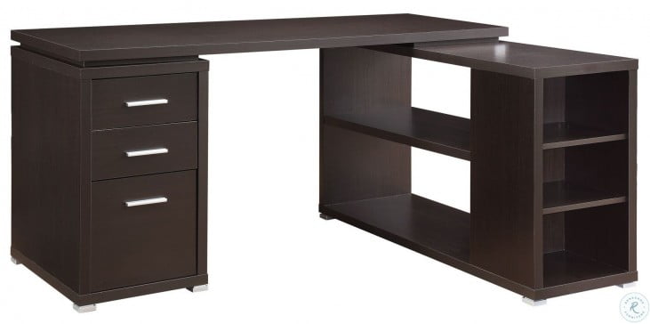 Yvette Cappuccino L Shape Desk From Coaster 800517 Coleman Yvette Cappuccino L Shape Desk From