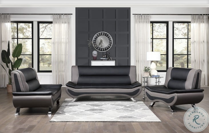 Veloce Black and Gray Living Room Set from Homelegance | Coleman Furniture