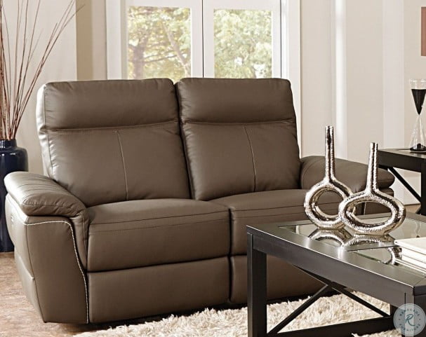 Olympia Brown Power Double Reclining Loveseat From Homelegance Coleman Furniture