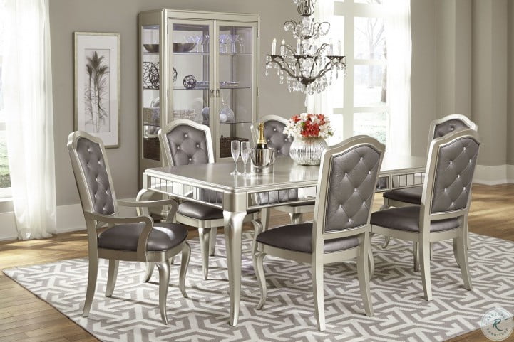 Diva Metallic Rectangular Extendable Leg Dining Table From Samuel Lawrence 8808 135 Coleman Furniture