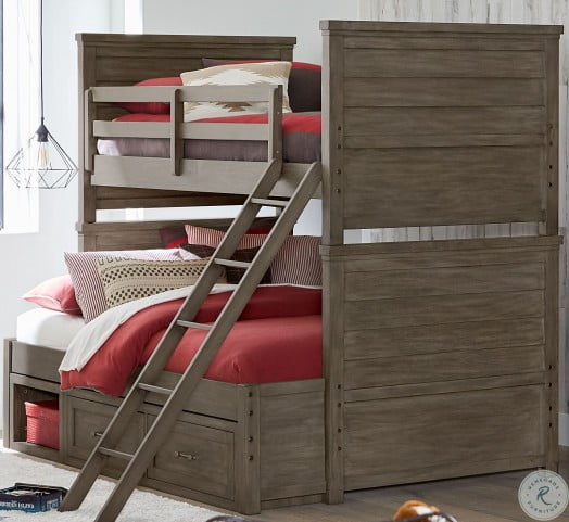 Bunkhouse Aged Barnwood Twin Over Full Double Storage Bunk Bed From Legacy Kids Coleman Furniture
