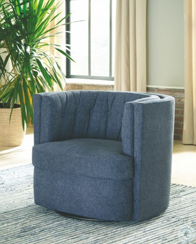 905436 Dark Blue Swivel Accent Chair From Coaster Coleman Furniture
