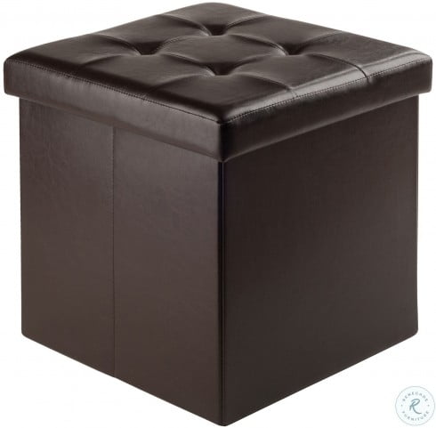 Ashford Espresso Upholstered Small Storage Ottoman From Winsomewood Coleman Furniture