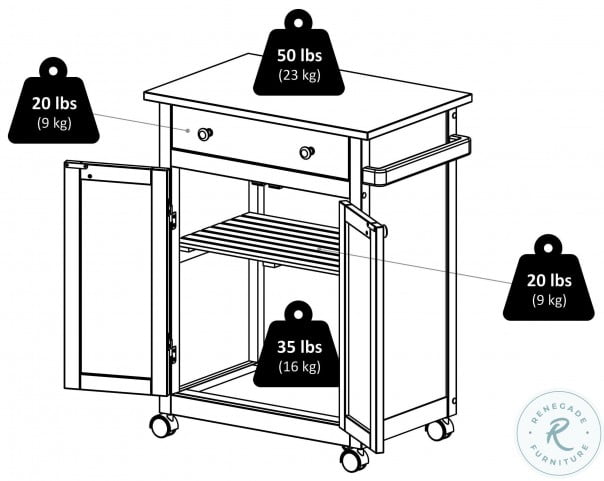 Savannah Espresso Kitchen Cart